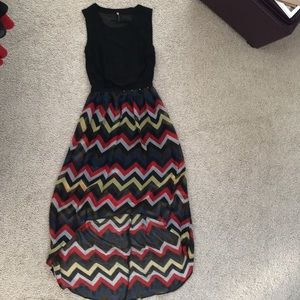 Fun high low patterned dress